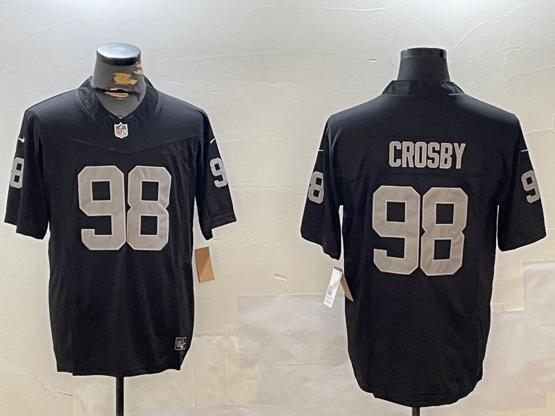 Men Oakland Raiders #98 Crosby Black Three generation 2024 Nike Limited NFL Jersey style 1->oakland raiders->NFL Jersey